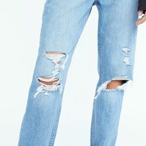 Denim Forum Women’s Light Wash Straight Jeans - THE BF HIGH RISE LOOSE 28L